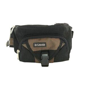Columbia Fanny Pack Hip Bag With Compass Black & Brown Nylon Unisex Adjustable S
